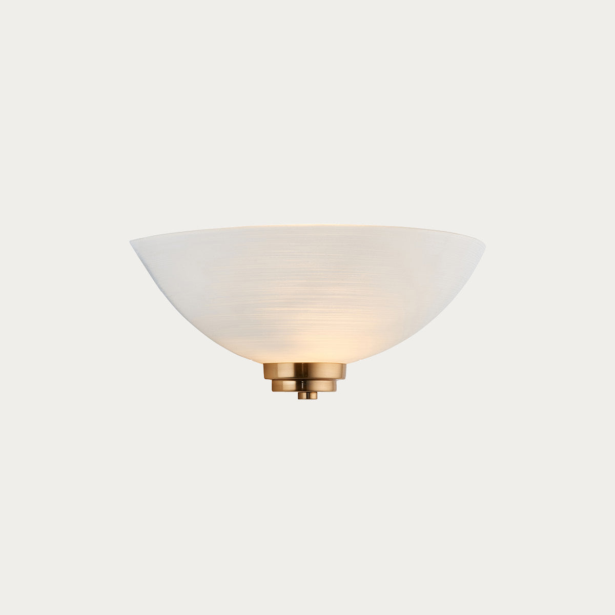 Brushed aged brass plate & white glass