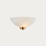 Brushed aged brass plate & white glass