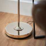 Bright nickel plate & charcoal fabric