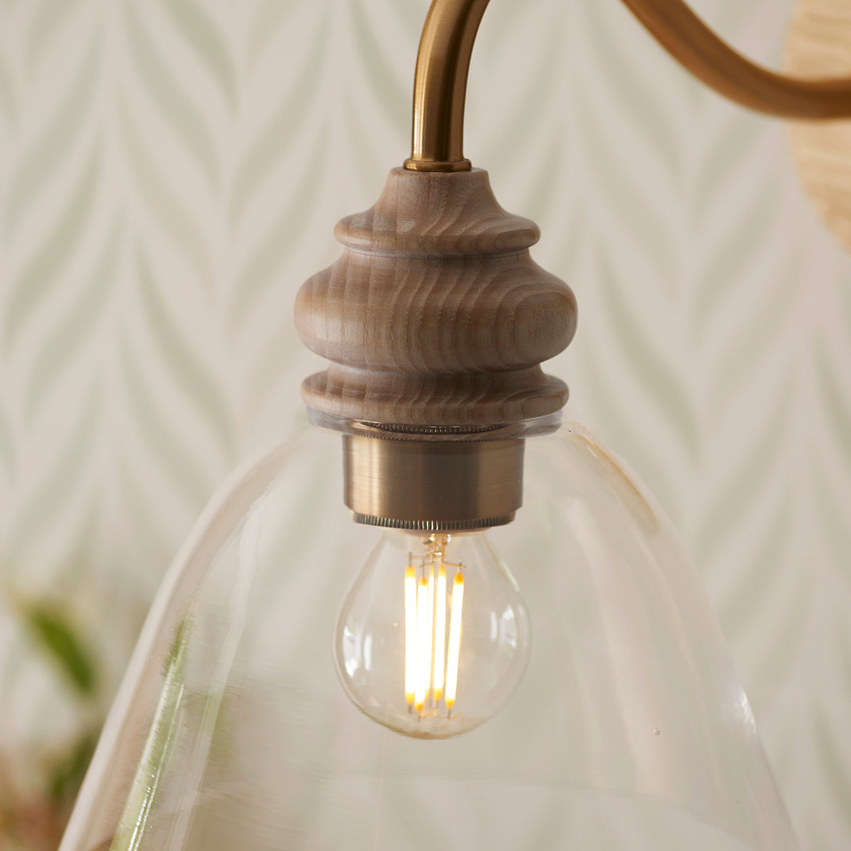 Natural ash, brushed aged brass plate