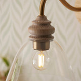 Natural ash, brushed aged brass plate