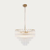 Satin brass plate & clear ribbed glass