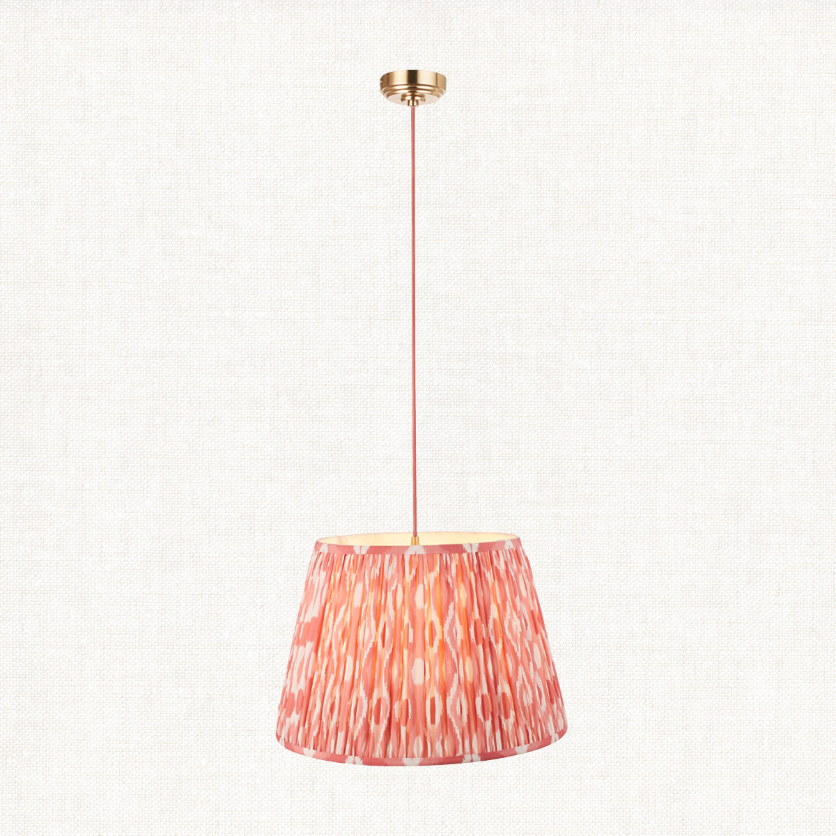 Brushed Aged Brass Red Flex & Coral Pink Fabric