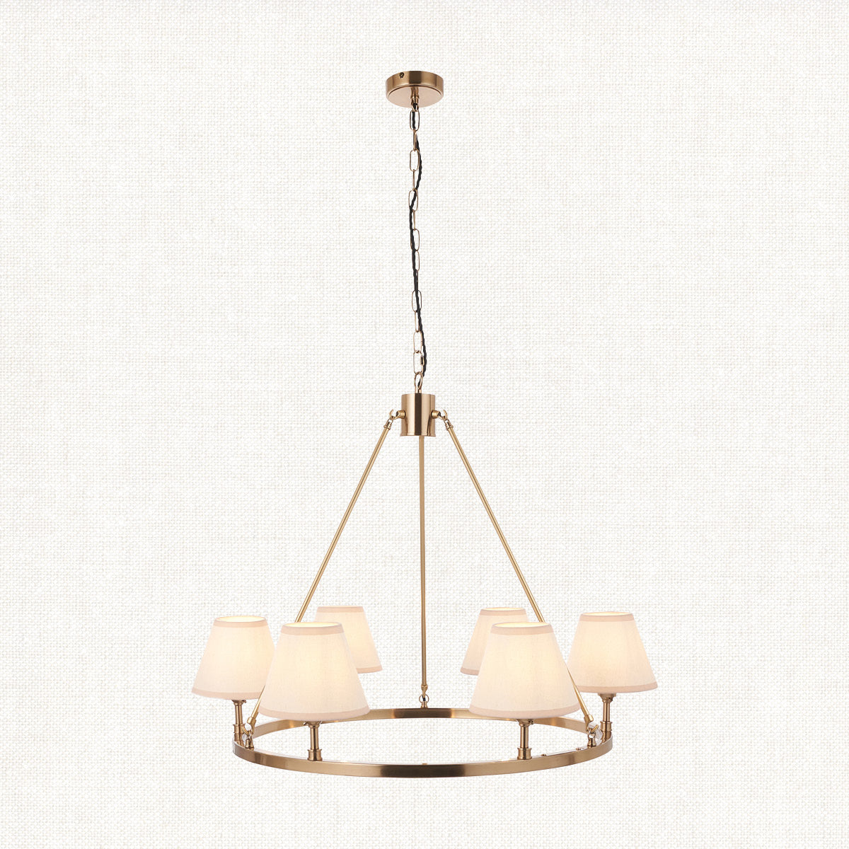 Brushed Aged Brass Plate & Vintage White Fabric