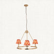 Brushed Aged Brass Plate & Apricot Orange Fabric