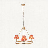 Brushed Aged Brass Plate & Apricot Orange Fabric