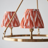 Brushed Aged Brass Plate & Apricot Orange Fabric