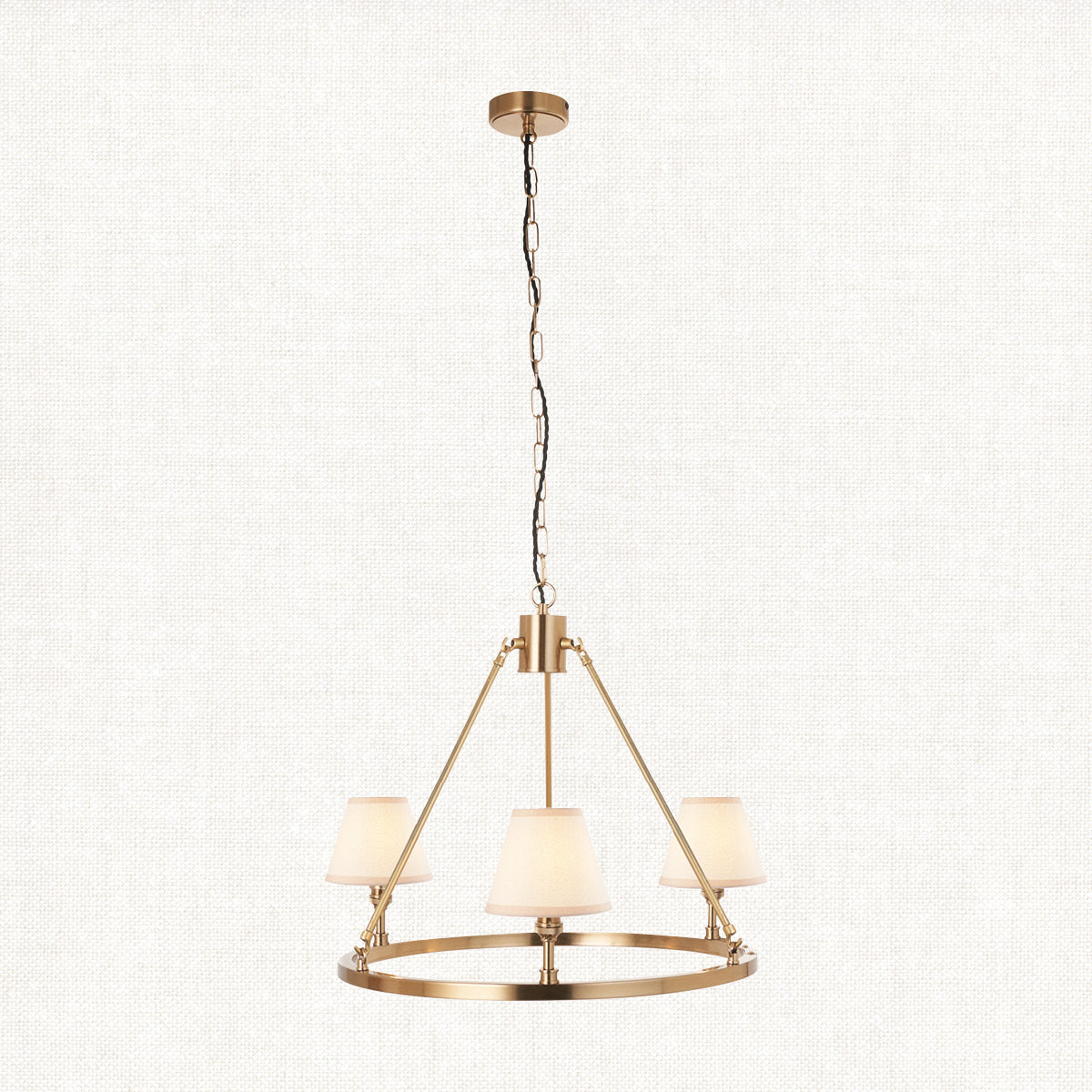 Brushed Aged Brass Plate & Vintage White Fabric