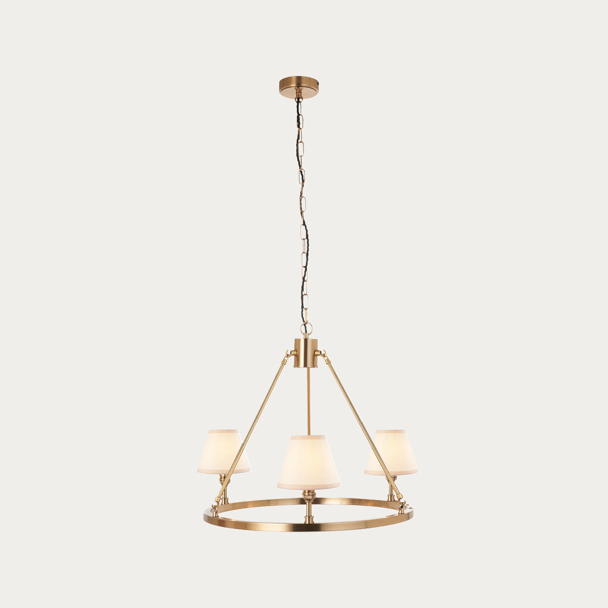 Brushed Aged Brass Plate & Vintage White Fabric