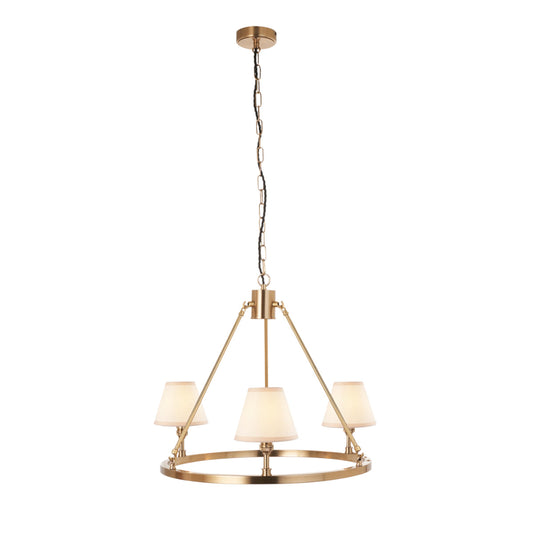 Brushed Aged Brass Plate & Vintage White Fabric