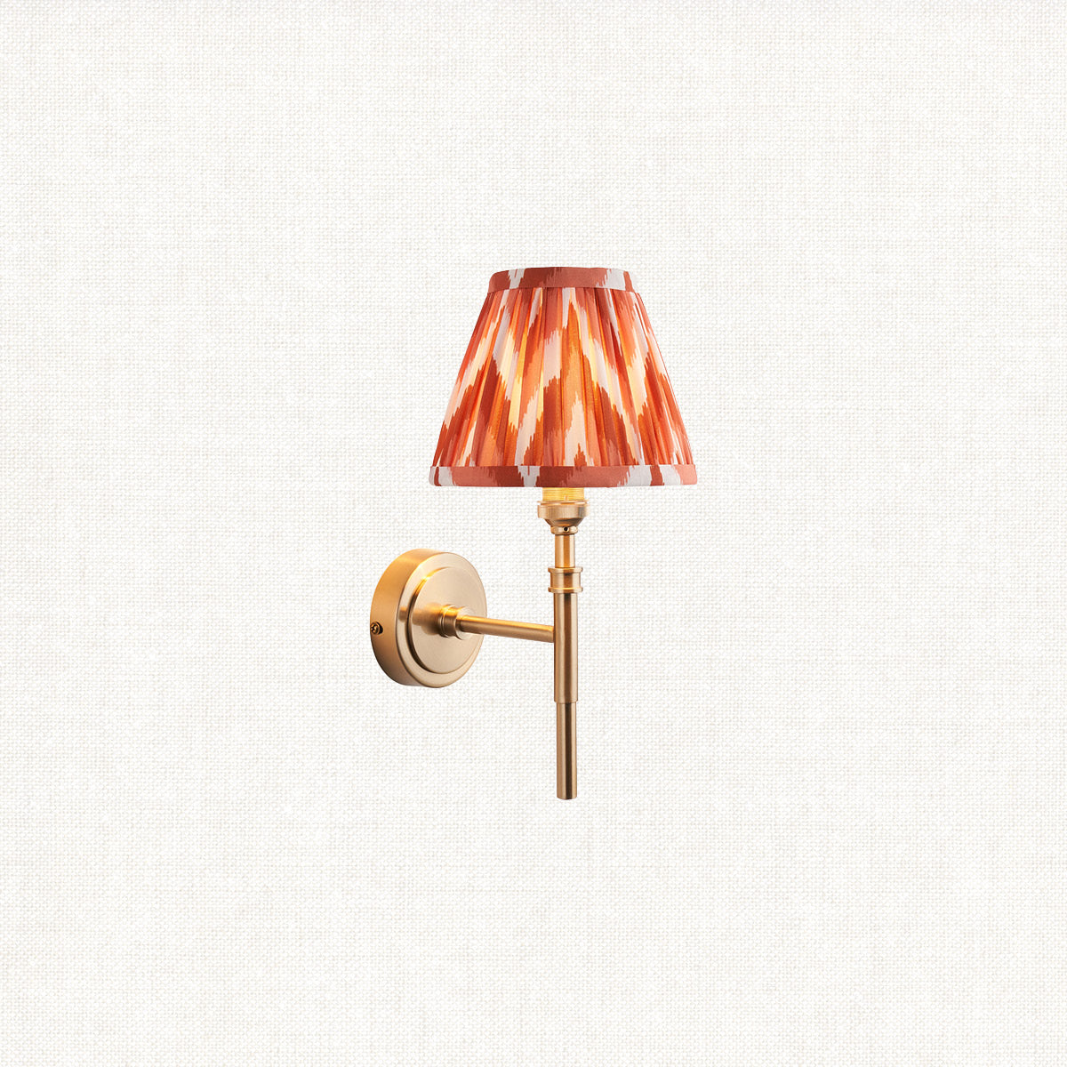 Brushed Aged Brass Plate & Apricot Orange Fabric