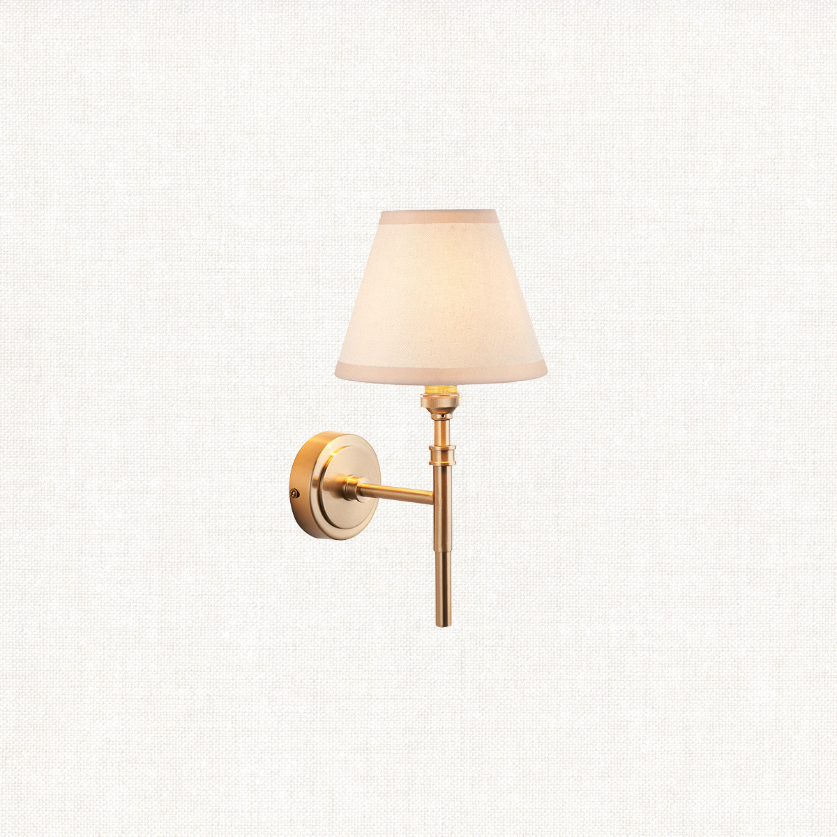 Brushed Aged Brass Plate & Vintage White Fabric