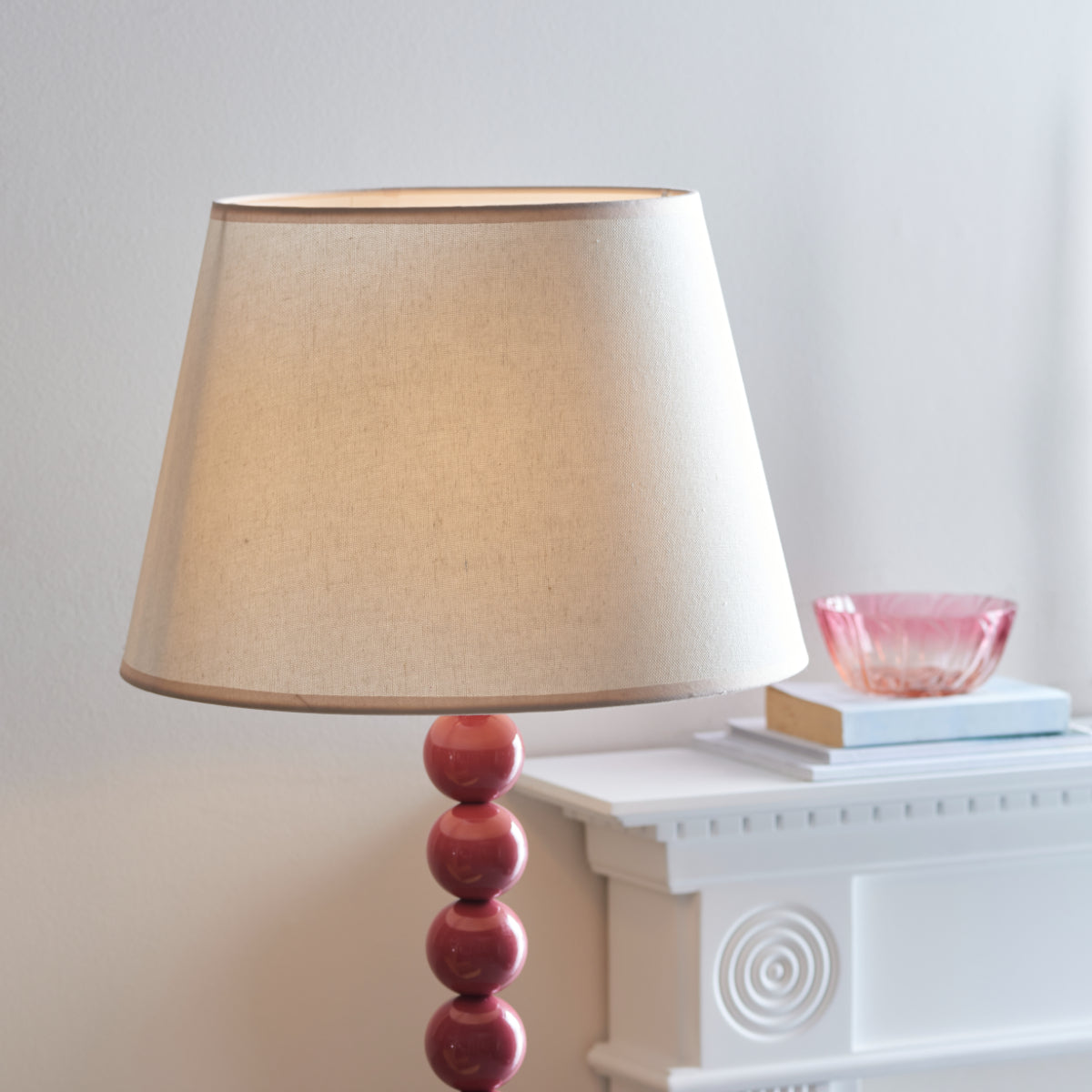 Gloss Pink Clay Paint & Vintage White Fabric