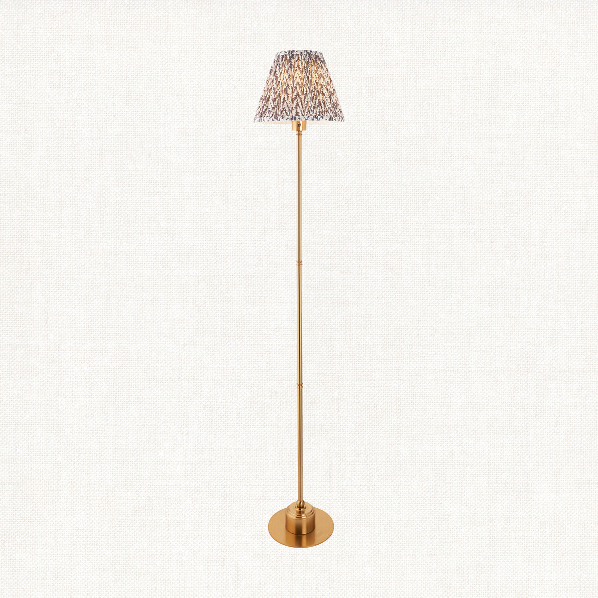 Brushed Aged Brass Plate & Pearl Grey Fabric