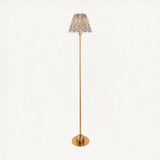 Brushed Aged Brass Plate & Pearl Grey Fabric