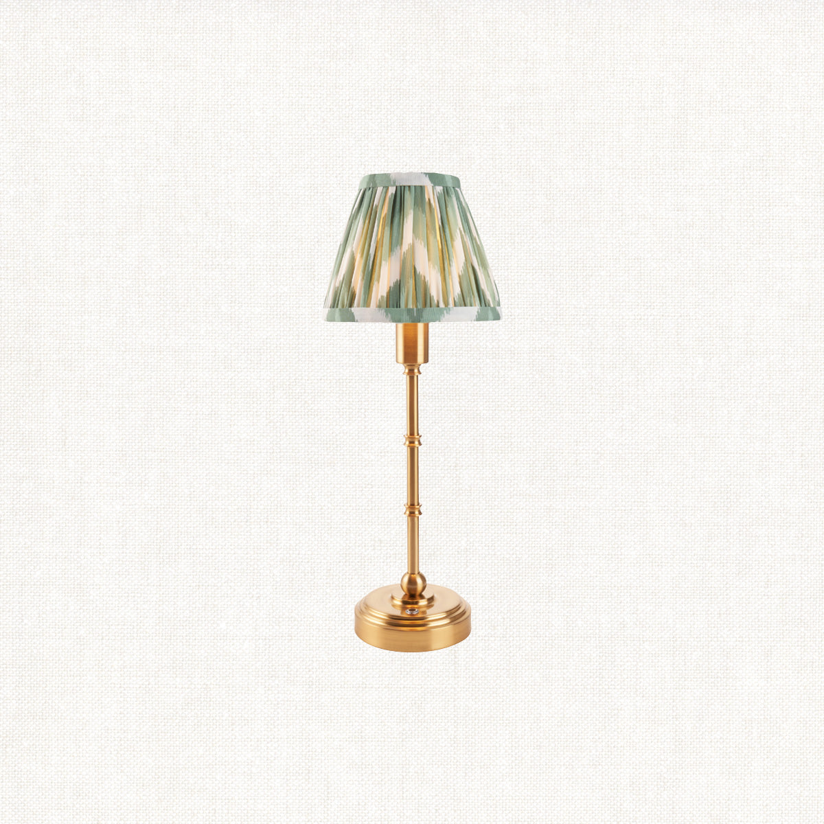 Brushed Aged Brass Plate & Cotswold Green Fabric
