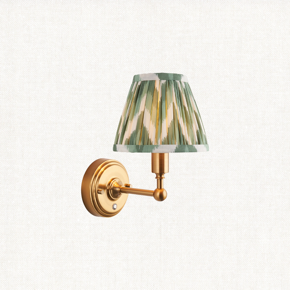 Brushed Aged Brass Plate & Cotswold Green Fabric
