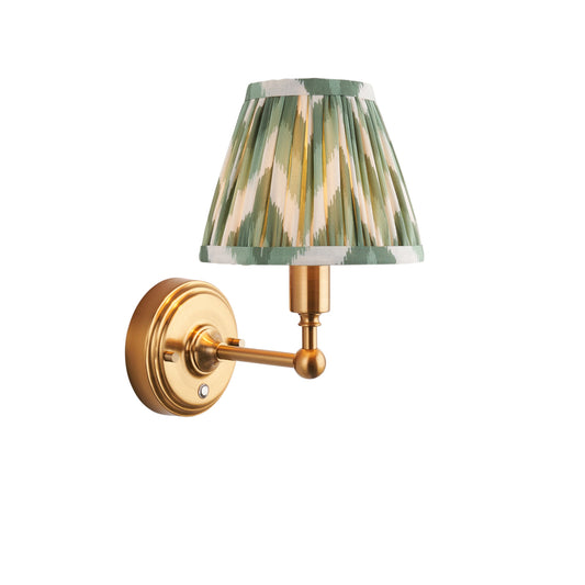 Brushed Aged Brass Plate & Cotswold Green Fabric