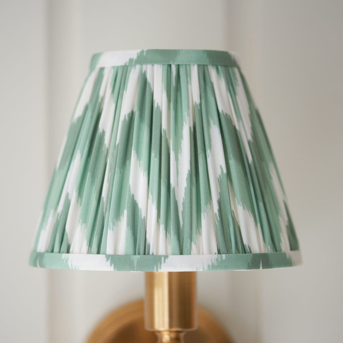 Brushed Aged Brass Plate & Cotswold Green Fabric