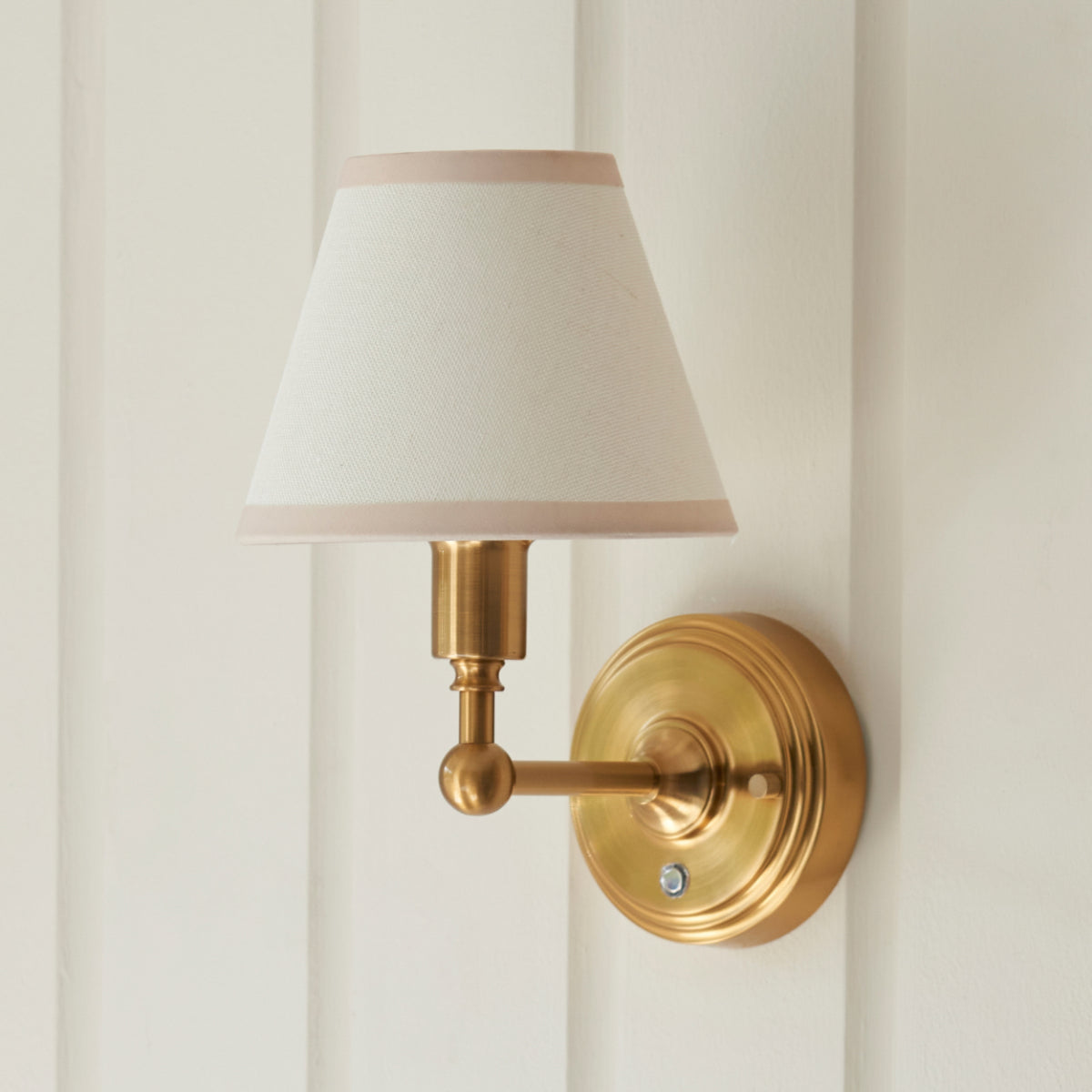 Brushed Aged Brass Plate & Vintage White Fabric