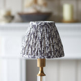 Brushed Aged Brass Plate & Pearl Grey Fabric