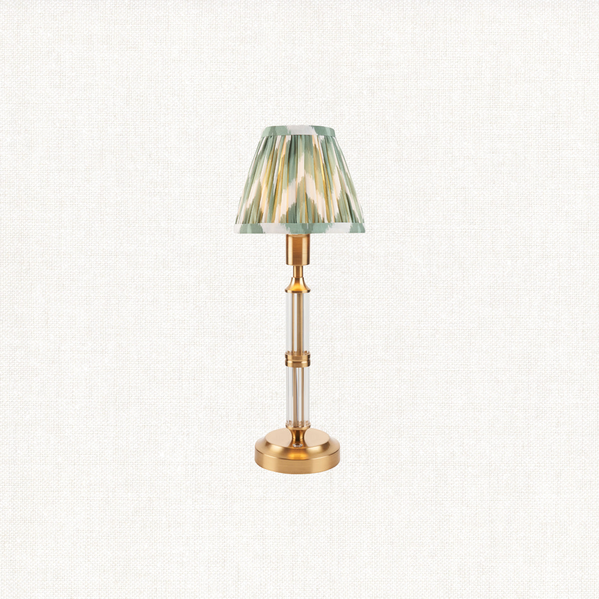 Brushed Aged Brass Plate & Cotswold Green Fabric