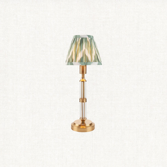 Brushed Aged Brass Plate & Cotswold Green Fabric