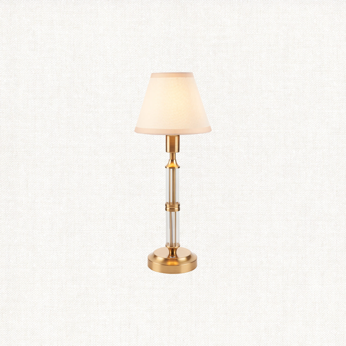Brushed Aged Brass Plate & Vintage White Fabric
