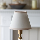 Brushed Aged Brass Plate & Vintage White Fabric