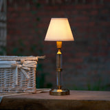 Brushed Aged Brass Plate & Vintage White Fabric