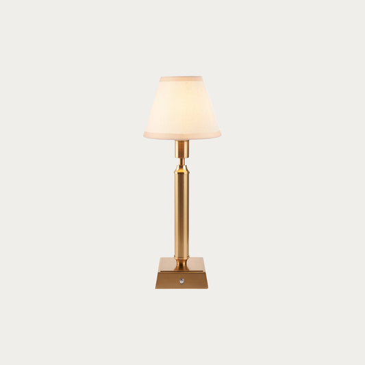 Brushed Aged Brass Plate & Vintage White Fabric