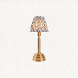 Brushed Aged Brass Plate & Pearl Grey Fabric