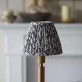 Brushed Aged Brass Plate & Pearl Grey Fabric