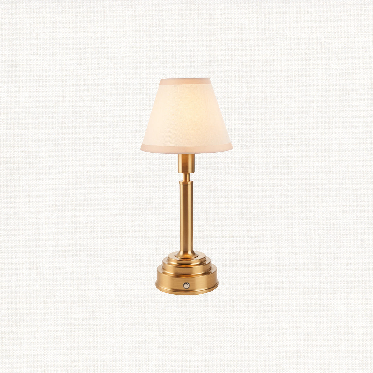 Brushed Aged Brass Plate & Vintage White Fabric