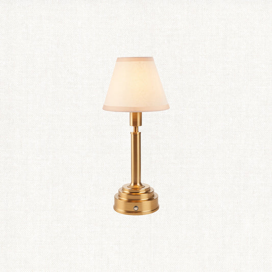 Brushed Aged Brass Plate & Vintage White Fabric