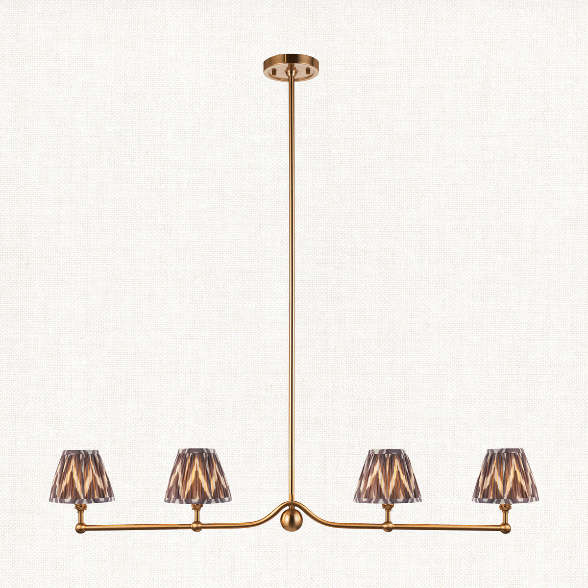 Brushed Aged Brass Plate & Pearl Grey Fabric