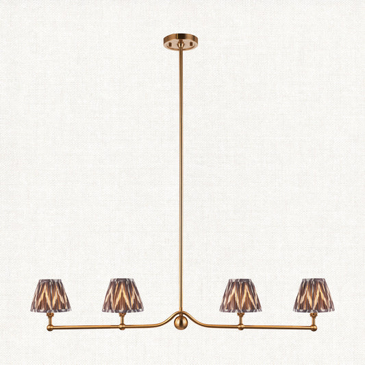 Brushed Aged Brass Plate & Pearl Grey Fabric