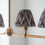 Brushed Aged Brass Plate & Pearl Grey Fabric