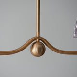 Brushed Aged Brass Plate & Pearl Grey Fabric