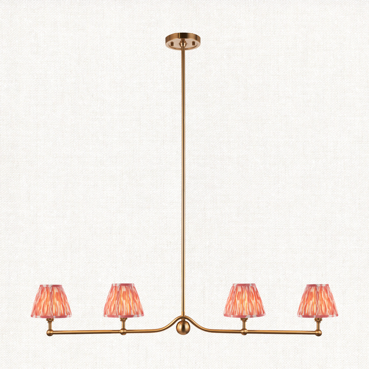 Brushed Aged Brass Plate & Coral Pink Fabric