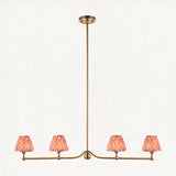 Brushed Aged Brass Plate & Coral Pink Fabric