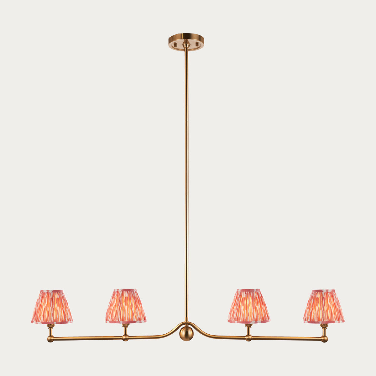 Brushed Aged Brass Plate & Coral Pink Fabric