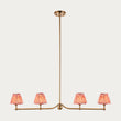 Brushed Aged Brass Plate & Coral Pink Fabric