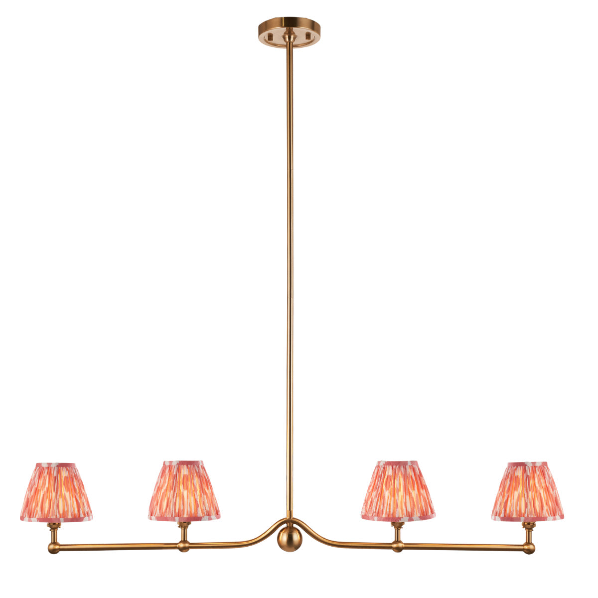 Brushed Aged Brass Plate & Coral Pink Fabric