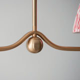 Brushed Aged Brass Plate & Coral Pink Fabric
