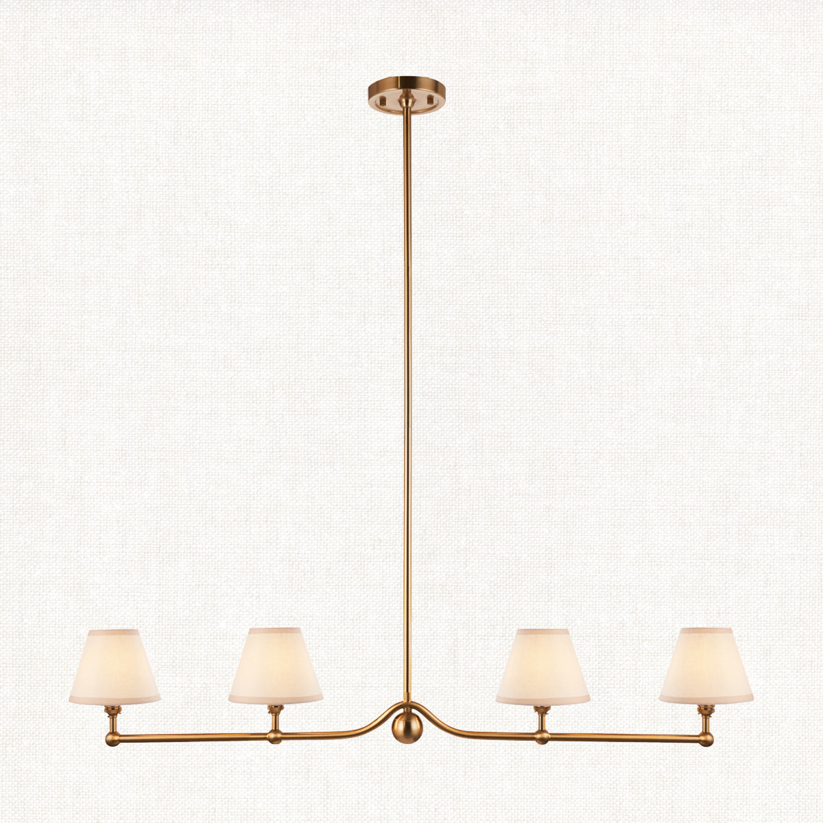 Brushed Aged Brass Plate & Vintage White Fabric