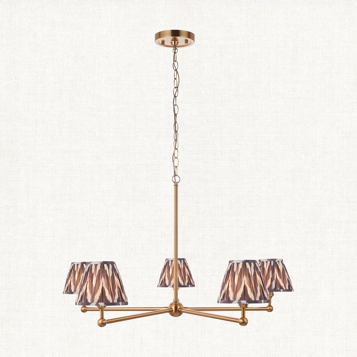 Brushed Aged Brass Plate & Pearl Grey Fabric