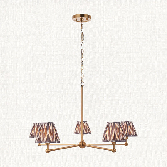 Brushed Aged Brass Plate & Pearl Grey Fabric