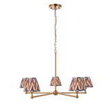 Brushed Aged Brass Plate & Pearl Grey Fabric