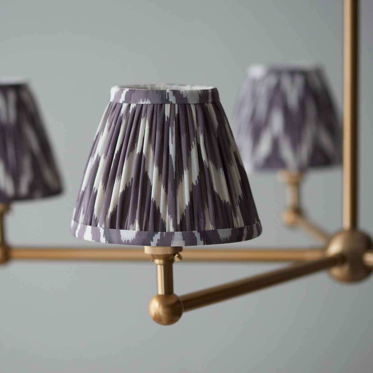 Brushed Aged Brass Plate & Pearl Grey Fabric